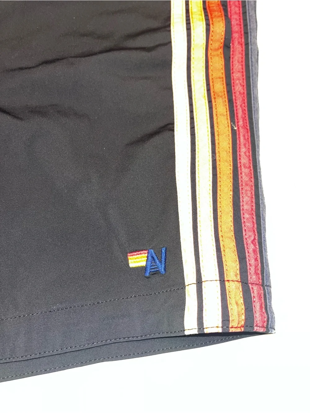 Aviator Nation Mens 32 Stripe Flex Board Shorts Athletic Black Athleisure